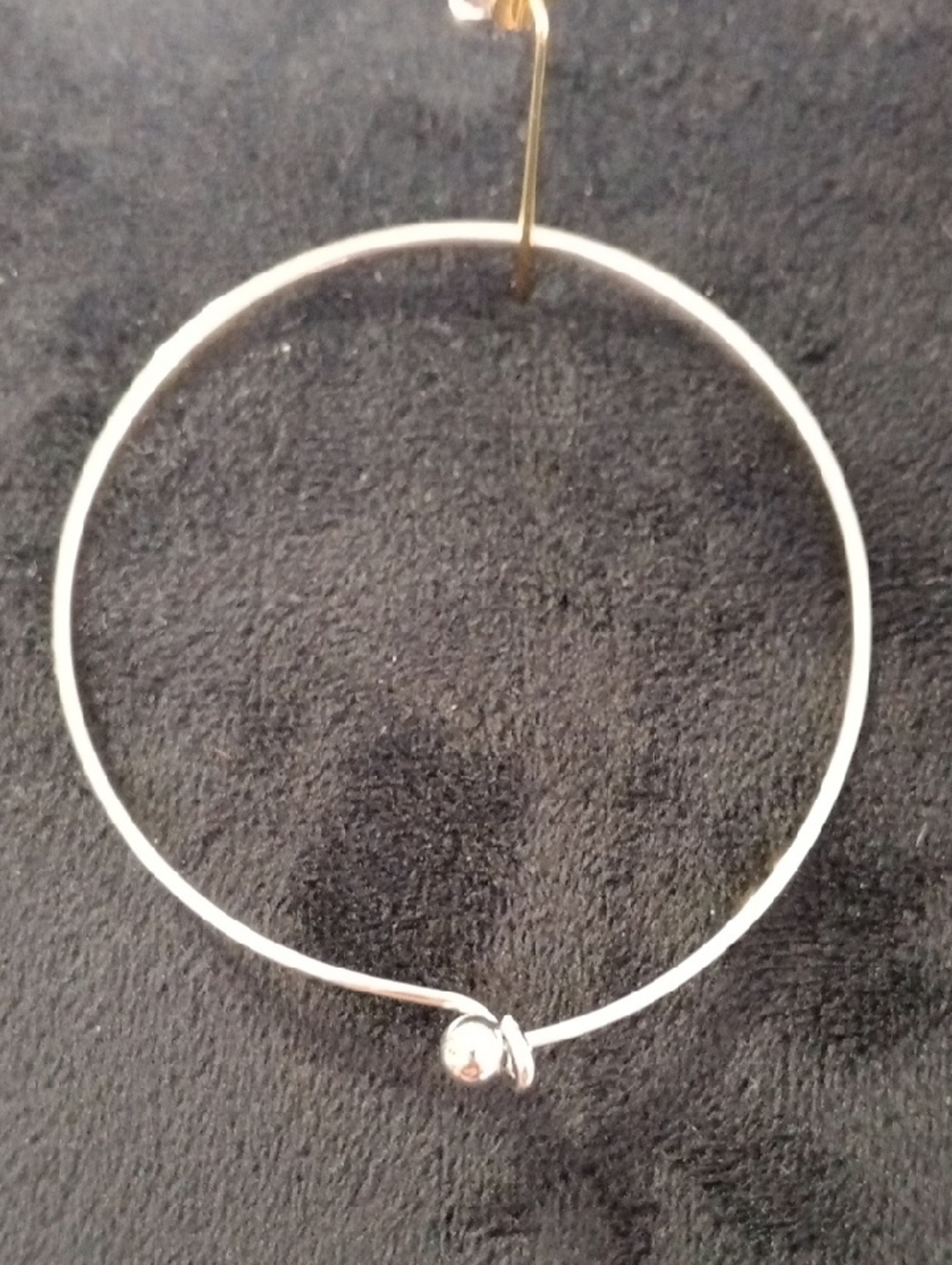 Silver Hoop Bangle Bracelet with Knot Accent No Stamps 🧐